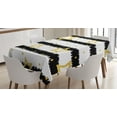 thumbnail image 1 of Ambesonne Star Tablecloth Rectangular Table Cover, Dots Stripes Celebration, 60"x90", Black White Yellow, 1 of 3