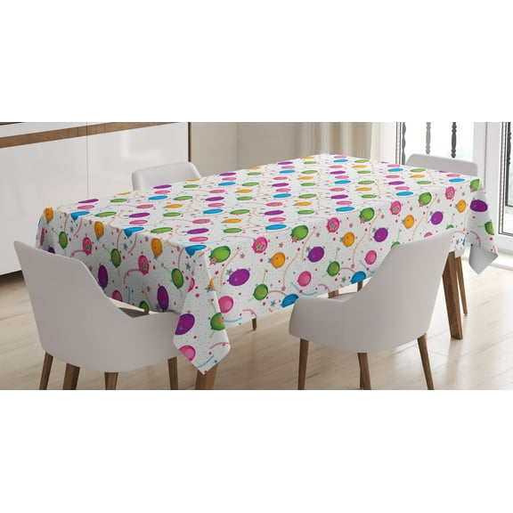 Ambesonne Star Tablecloth Rectangular Table Cover, Party Theme, 52"x70", Multicolor