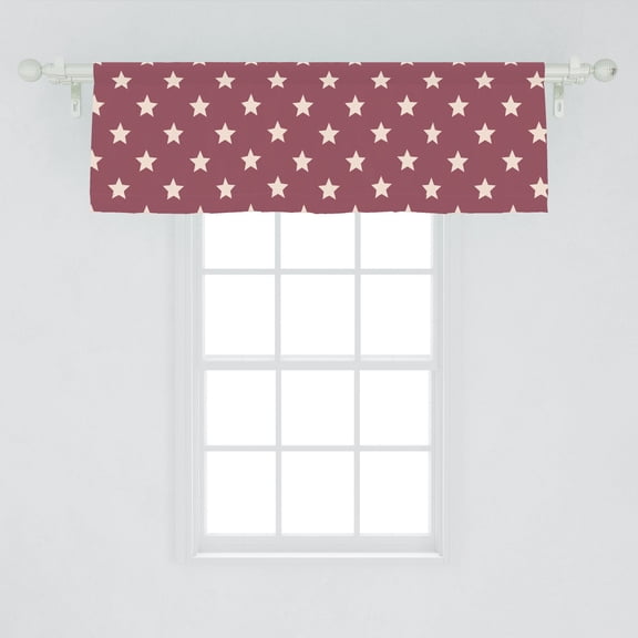 Ambesonne Star Window Valance, Abstract Celestial Bodies Art, 54" X 18", Mauve Taupe Champagne