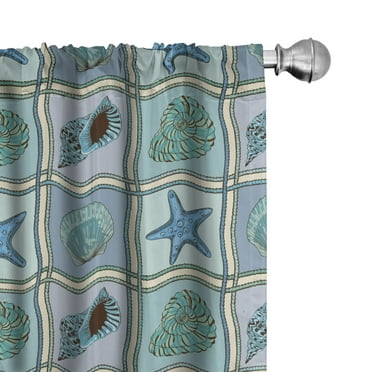 Ambesonne Starfish Curtains, Marine Pattern, Pair of 28"x63", Multicolor