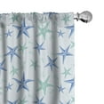 thumbnail image 1 of Ambesonne Starfish Curtains, Nautical Theme Starfish, Pair of 28"x84", Almond Green Azure Blue, 1 of 5