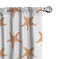 thumbnail image 1 of Ambesonne Starfish Curtains, Tropical Animal Motifs, Pair of 28"x84", Orange White, 1 of 5