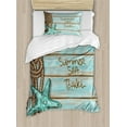 thumbnail image 1 of Ambesonne Starfish Duvet Cover Sets, Summer Travel, 2-Twin, Mint Green Turquoise, 1 of 3