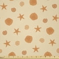 thumbnail image 1 of Ambesonne Starfish Fabric by the Yard Microfiber, Sea Shells and Animals, 3 Yards, Dark Peach and Champagne, 1 of 2
