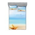 thumbnail image 1 of Ambesonne Starfish Fitted Sheet & Pillow Sham Set, Scallop Sea Star, King, Multicolor, 1 of 2
