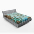 thumbnail image 1 of Ambesonne Starfish Fitted Sheet, Summer Travel, Full Size, Mint Green Turquoise, 1 of 2