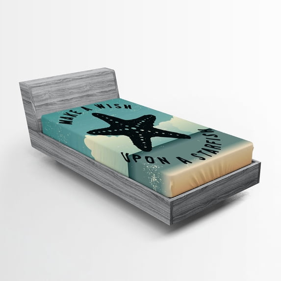 Ambesonne Starfish Fitted Sheet, Words Grunge, Twin XL Size, Multicolor