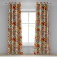 thumbnail image 1 of Ambesonne Starfish Grommet Curtain, Print Nautical Sea Animals, 50"x108", Marigold Pale Peach Coral, 1 of 1