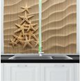 thumbnail image 1 of Ambesonne Starfish Kitchen Curtains, Tree from Shells, 55"x39", Pale Brown, 1 of 3