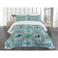 thumbnail image 1 of Ambesonne Starfish Quilted Bedspread Set 3 Pcs, Marine Pattern, King Size, Multicolor, 1 of 5