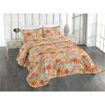 thumbnail image 1 of Ambesonne Starfish Quilted Coverlet 3 Pcs, Print Nautical Sea Animals, Queen Size, Marigold Pale Peach Coral, 1 of 4