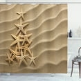 thumbnail image 1 of Ambesonne Coastal Shower Curtain, Triangular Shaped Starfish, 69"Wx70"L, Sand Brown Pale Camel, 1 of 4