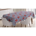 thumbnail image 1 of Ambesonne Starfish Tablecloth Rectangular Table Cover, Maritime Themed Pattern, 52"x70", Navy White Red, 1 of 4