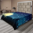 thumbnail image 1 of Ambesonne Starry Night Flat Sheet, Moon over Forest, Queen Size, Dark Blue Cream Black, 1 of 1