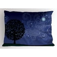 thumbnail image 1 of Ambesonne Starry Night Pillow Sham, Tree Silhouette, 26" X 20", Charcoal Grey Indigo, 1 of 2