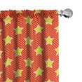 thumbnail image 1 of Ambesonne Stars 4-Panel Curtains, Pop Art Style Comic Motifs, 56"x95", Yellow Vermilion, 1 of 4