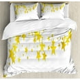 thumbnail image 1 of Ambesonne Stars Duvet Cover Sets, Yellow Shade Modern Stars, 2-King, Yellow and White, 1 of 3