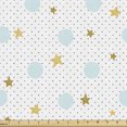 thumbnail image 1 of Ambesonne Stars Fabric by the Yard Upholstery, Hand Drawn Doodle Shapes, 5 Yards, Earth Yellow Blue Grey, 1 of 4