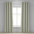 thumbnail image 1 of Ambesonne Stars Grommet Curtain, Bullseye Shapes Pattern, 50" x 120", Beige and Pale Green, 1 of 6