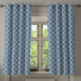 thumbnail image 1 of Ambesonne Stars Grommet Curtain, Moroccan Folklore Motifs, 50" x 54", Dark Blue Beige and Aqua, 1 of 6