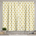 thumbnail image 1 of Ambesonne Stars Kitchen Curtains, Symmetric Grunge Pattern, 55"x39", Yellow and White, 1 of 3