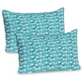 thumbnail image 1 of Ambesonne Stars Pillow Sham 2 Pack, Modern Grunge Half Tone, 26"x20", Eggshell and Seafoam, 1 of 3