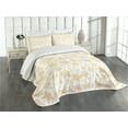 thumbnail image 1 of Ambesonne Stars Quilted Bedspread Set 3 Pcs, Abstract Heavenly Bodies, Queen Size, Pale Yellow Marigold, 1 of 5