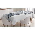 thumbnail image 1 of Ambesonne Stay Wild Tablecloth Rectangular Table Cover, Feather Arrows, 60"x84", Dark Night Blue, 1 of 4