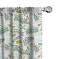 thumbnail image 1 of Ambesonne Steam Engine Curtains, Train, Pair of 28"x95", Apple Green Turquoise, 1 of 5