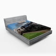 thumbnail image 1 of Ambesonne Steam Engine Fitted Sheet 2 Pcs Set, Countryside Train, King, Blue Green Black, 1 of 3