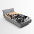 thumbnail image 1 of Ambesonne Steam Engine Fitted Sheet 2 Pcs Set, Old Wooden Train, Twin XL, Peach White, 1 of 3