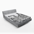 thumbnail image 1 of Ambesonne Steam Engine Fitted Sheet, Old Fireman Truck, Full Size, Charcoal Grey White, 1 of 2