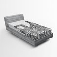 thumbnail image 1 of Ambesonne Steam Engine Fitted Sheet, Old Fireman Truck, Twin XL Size, Charcoal Grey White, 1 of 2