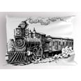 thumbnail image 1 of Ambesonne Steam Engine Pillow Sham, Rustic Old Train, 26" X 20", Black and White, 1 of 2