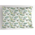 thumbnail image 1 of Ambesonne Steam Engine Pillow Sham, Train, 36" X 20", Apple Green Turquoise, 1 of 2