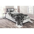 thumbnail image 1 of Ambesonne Steam Engine Quilted Coverlet 2 Pcs, Rustic Old Train, Twin Size, Black and White, 1 of 2