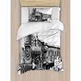 thumbnail image 1 of Ambesonne Steam Engine Rustic Old Train in Country Duvet Cover Set, 1 of 3