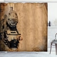 thumbnail image 1 of Ambesonne Steam Engine Shower Curtain, Aged Iron Train, 69"Wx75"L, Brown, 1 of 5