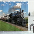 thumbnail image 1 of Ambesonne Steam Engine Shower Curtain, Countryside Train, 69"Wx84"L, Blue Green Black, 1 of 3
