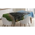 thumbnail image 1 of Ambesonne Steam Engine Tablecloth Rectangular Table Cover, Countryside Train, 60"x90", Blue Green Black, 1 of 4