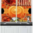 thumbnail image 1 of Ambesonne Steampunk Kitchen Curtains, Retro Gear Technology, 55"x39", Multicolor, 1 of 2