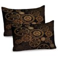 thumbnail image 1 of Ambesonne Steampunk Pillow Sham 2 Pack, Dark Shade Wheels, 30"x20", Dark Brown Sand Brown, 1 of 3