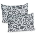 thumbnail image 1 of Ambesonne Steampunk Pillow Sham 2 Pack, Gear Cog Engine Wheel, 36"x20", White and Grey, 1 of 3