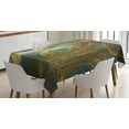 thumbnail image 1 of Ambesonne Steampunk Tablecloth Rectangular Table Cover, Abstract Surrealist, 52"x70", Yellow and Blue, 1 of 4