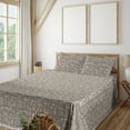 thumbnail image 1 of Ambesonne Stone Print Fitted & Flat Sheet with Shams 4 Pcs Set, Rock Look Pattern Print, Full, Pale Grey Camel, 1 of 1