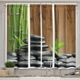 thumbnail image 1 of Ambesonne Stones Kitchen Curtains, Exotic Branches and Rocks, 55"x45", Dark Grey Brown Green, 1 of 3