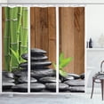 thumbnail image 1 of Ambesonne Stones Shower Curtain, Exotic Branches and Rocks, 69"Wx70"L, Dark Grey Brown Green, 1 of 3