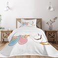 thumbnail image 1 of Ambesonne Stork Quilted Bedspread Set 2 Pcs, Classic Cartoon Flying Bird, Twin Size, Multicolor, 1 of 5
