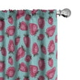 thumbnail image 1 of Ambesonne Strawberry Window Curtains, Abstract Modern Fruit, Each 28" W x 84" L, Magenta Grey and Seafoam, 1 of 4
