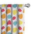 thumbnail image 1 of Ambesonne Strawberry Window Curtains, Multicolored Fruits Art, Each 28" W x 84" L, Deep Sky Blue and Mustard, 1 of 4
